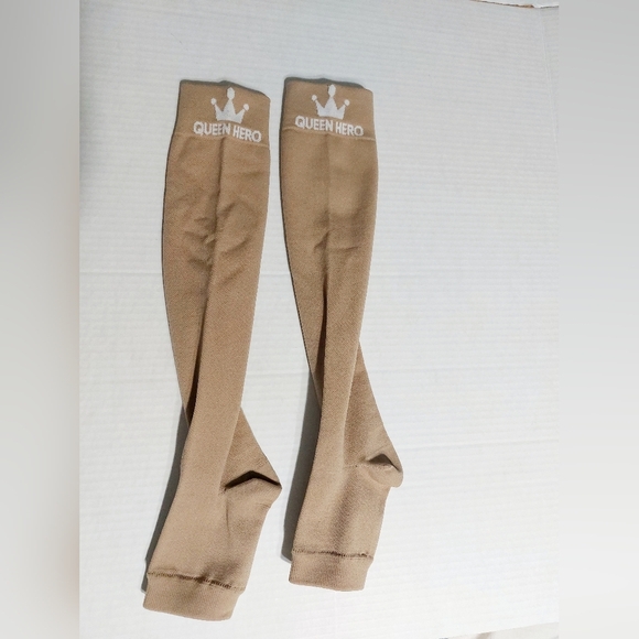 Tan Open Toe 3XL Queen Hero Compression Socks - Picture 3 of 7